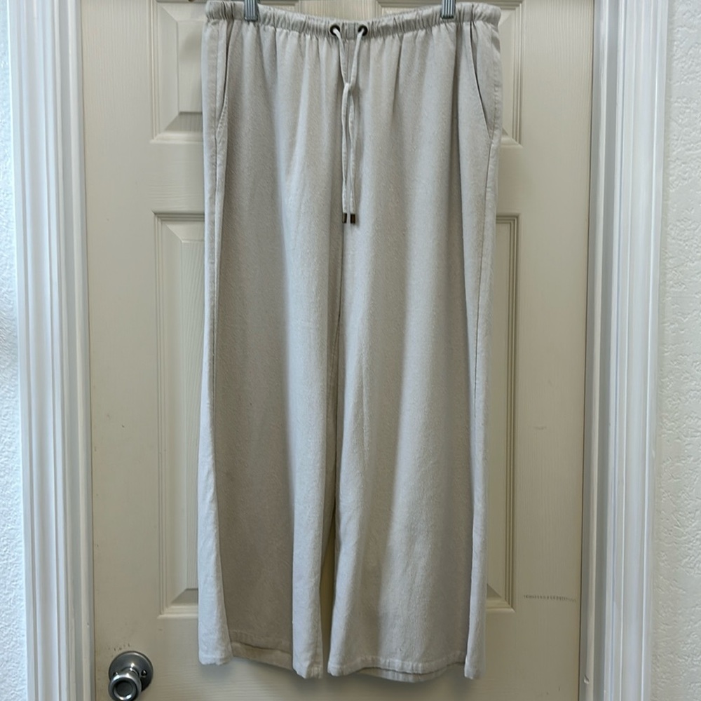 Eileen Fisher Silk Noil Cropped Pants M NWOT